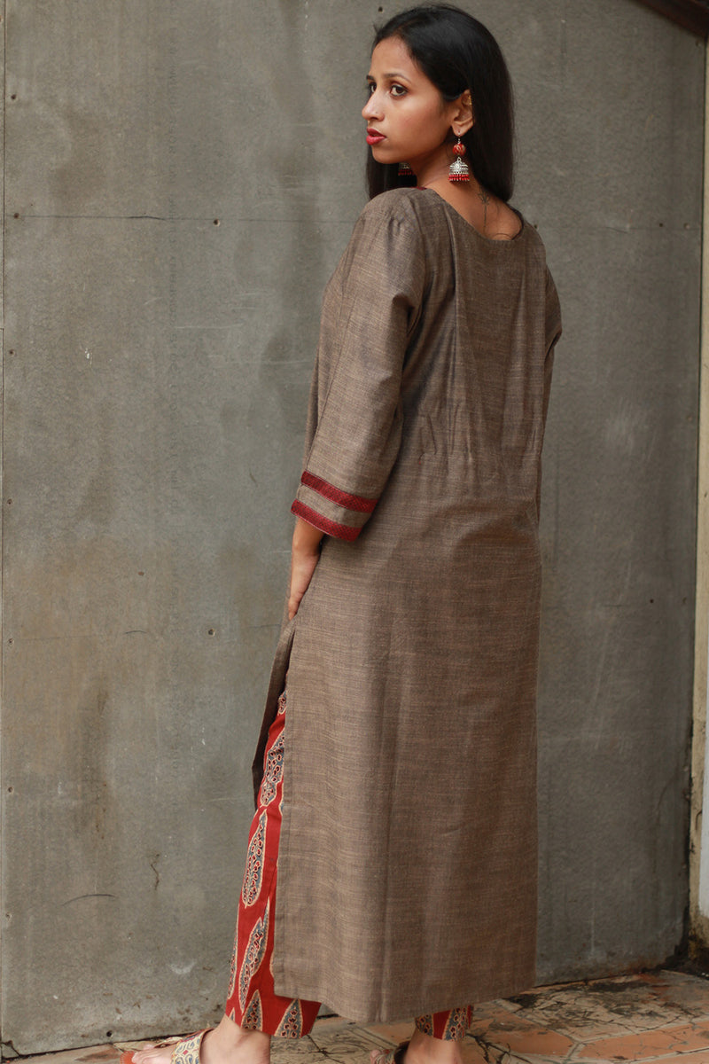 Banjari | Cotton Kurta | Sienna With Embroidery