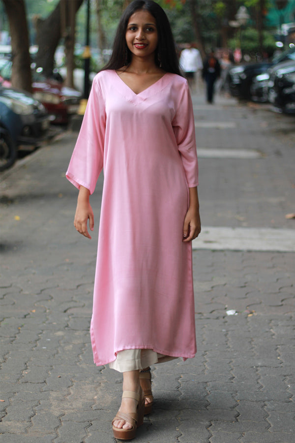 Sahaj | Modal Silk Kurta | Dusk Pink
