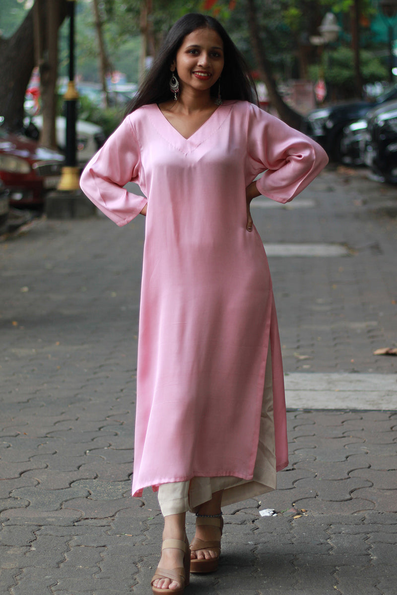 Sahaj | Modal Silk Kurta | Dusk Pink