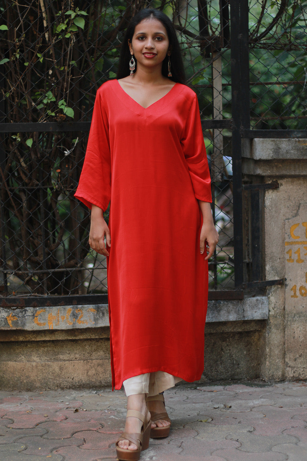 Sahaj | Modal Silk Kurta | Rouge