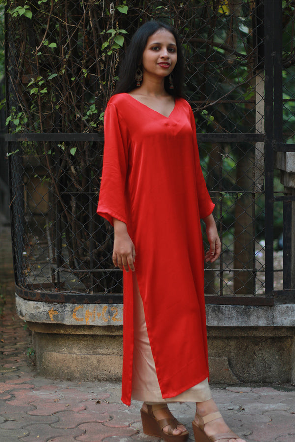 Sahaj | Modal Silk Kurta | Rouge