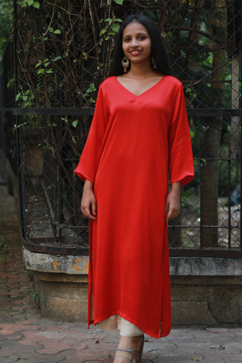 Sahaj | Modal Silk Kurta | Rouge