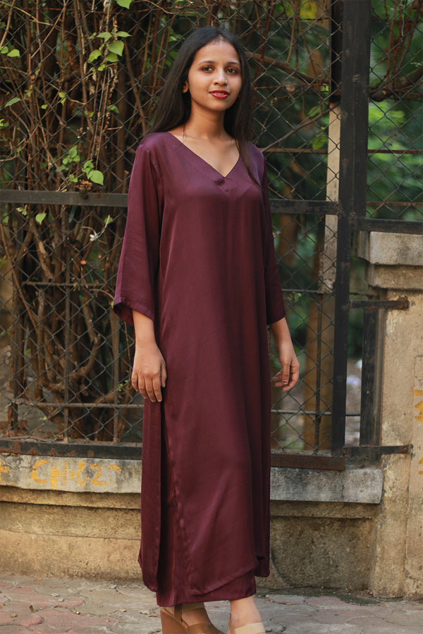 Sahaj | Modal Silk Kurta | Wine