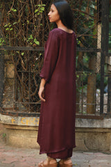 Sahaj | Modal Silk Kurta | Wine