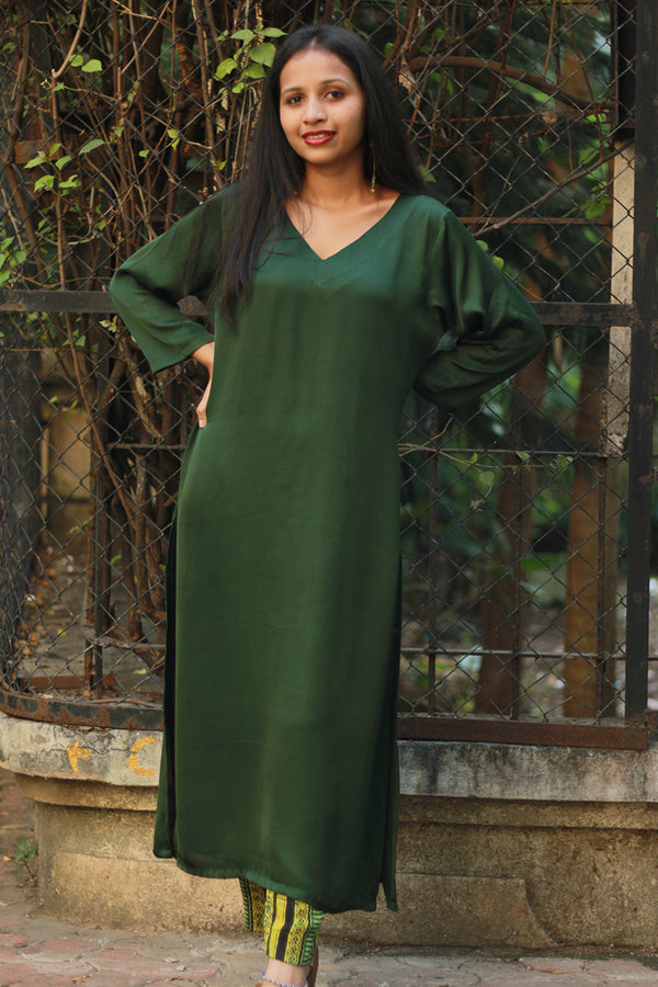 Sahaj | Modal Silk Kurta | Green