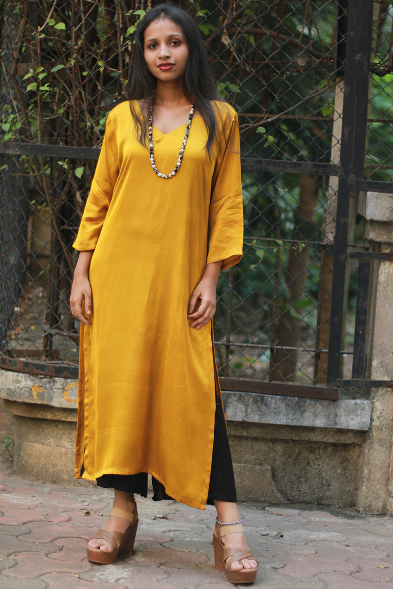 Sahaj | Modal Silk Kurta | Golden