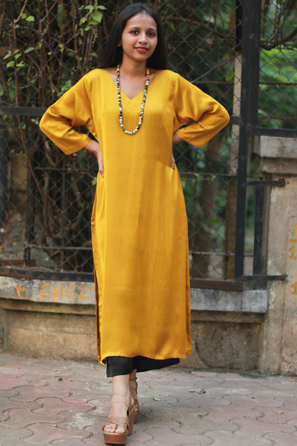 Sahaj | Modal Silk Kurta | Golden