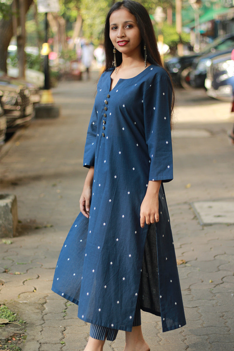 Nitya | Long Kurta | Blue
