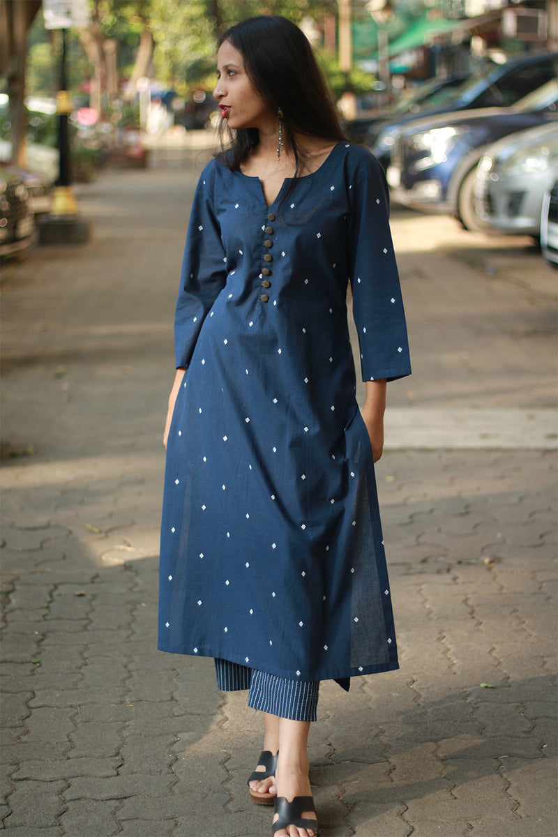 Nitya | Long Kurta | Blue
