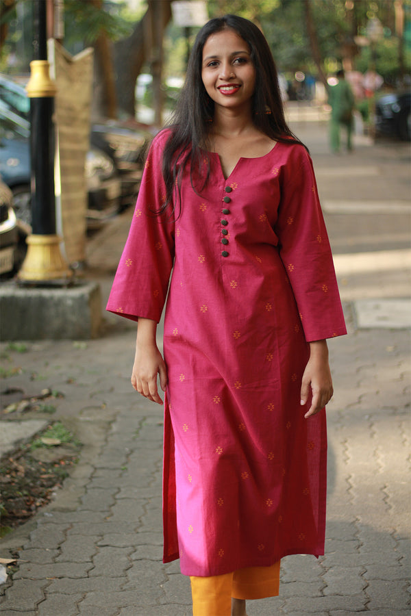 Nitya | Long Kurta | Fuschia