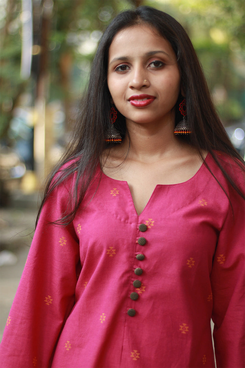 Nitya | Long Kurta | Fuschia