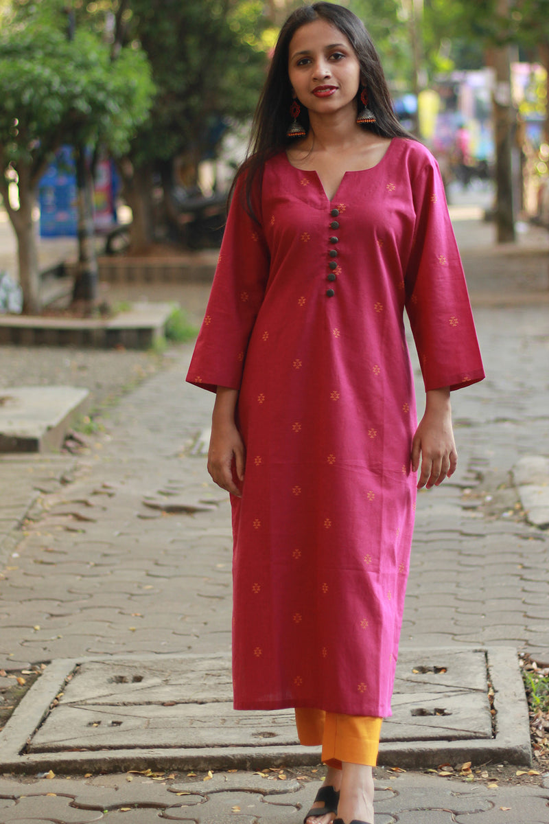 Nitya | Long Kurta | Fuschia