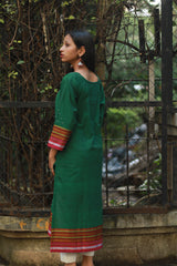 Daana | Tangaliya Kurta | Green with Multicolour Khunn