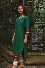 Daana | Tangaliya Kurta | Green with Multicolour Khunn