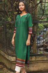 Daana | Tangaliya Kurta | Green with Multicolour Khunn