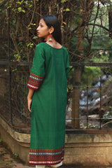 Daana | Tangaliya Kurta | Green with Multicolour Khunn