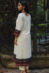 Daana | Tangaliya Kurta | Ivory with Multicolour Khunn
