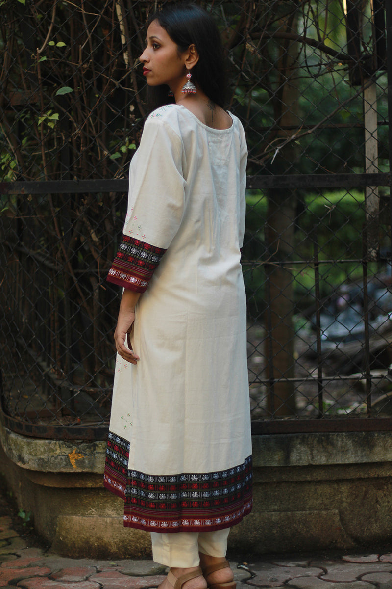 Daana | Tangaliya Kurta | Ivory with Multicolour Khunn