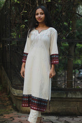 Daana | Tangaliya Kurta | Ivory with Multicolour Khunn