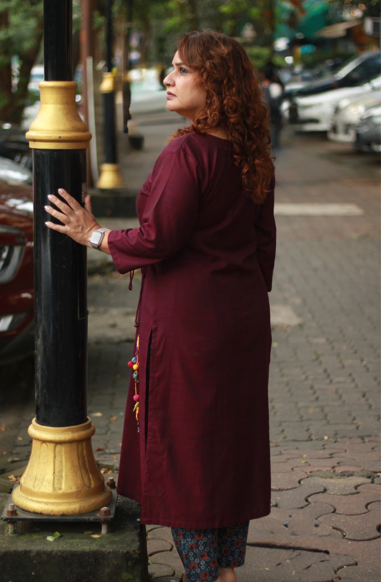 Taam Jhaam | Kurta with Tassels | Wine
