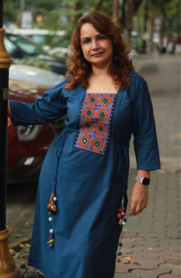 Taam Jhaam | Kurta with Tassels | Blue