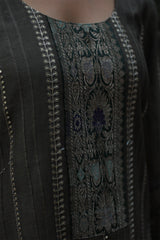 Chanderi Cotton Silk Kurta | Charcoal Grey