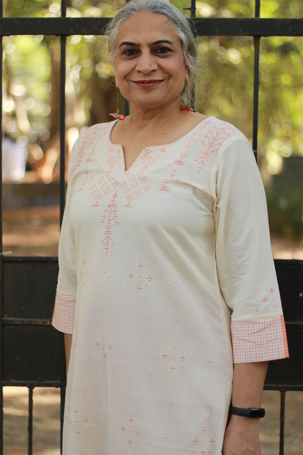 Daana | Tangaliya Kurta | Ivory with Checks