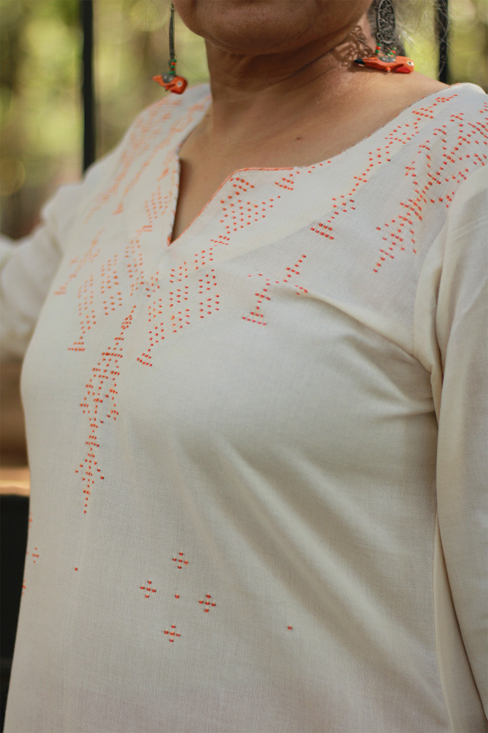 Daana | Tangaliya Kurta | Ivory with Checks