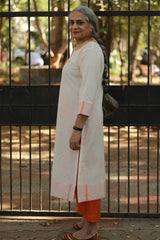 Daana | Tangaliya Kurta | Ivory with Checks