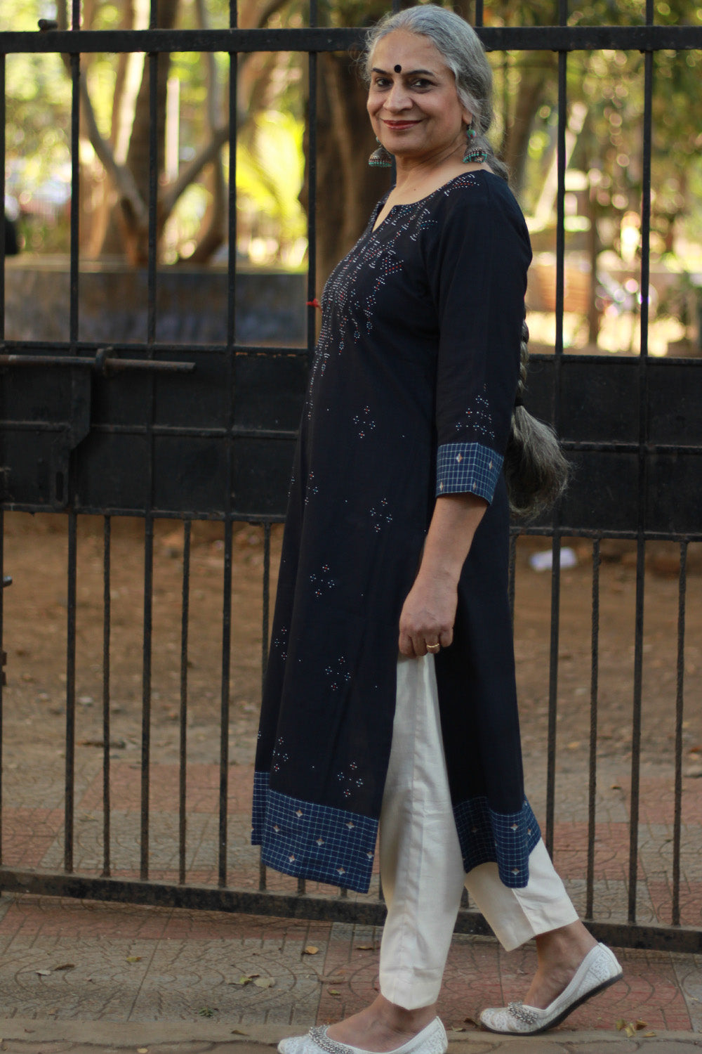 Daana | Tangaliya Kurta | Blue with Checks