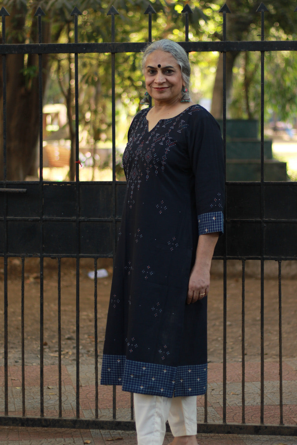 Daana | Tangaliya Kurta | Blue with Checks