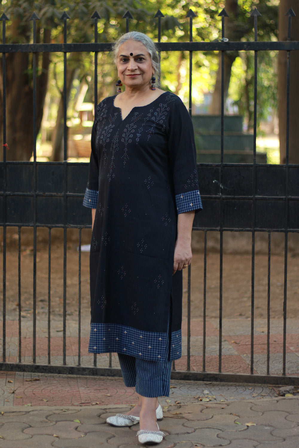 Daana | Tangaliya Kurta | Blue with Checks