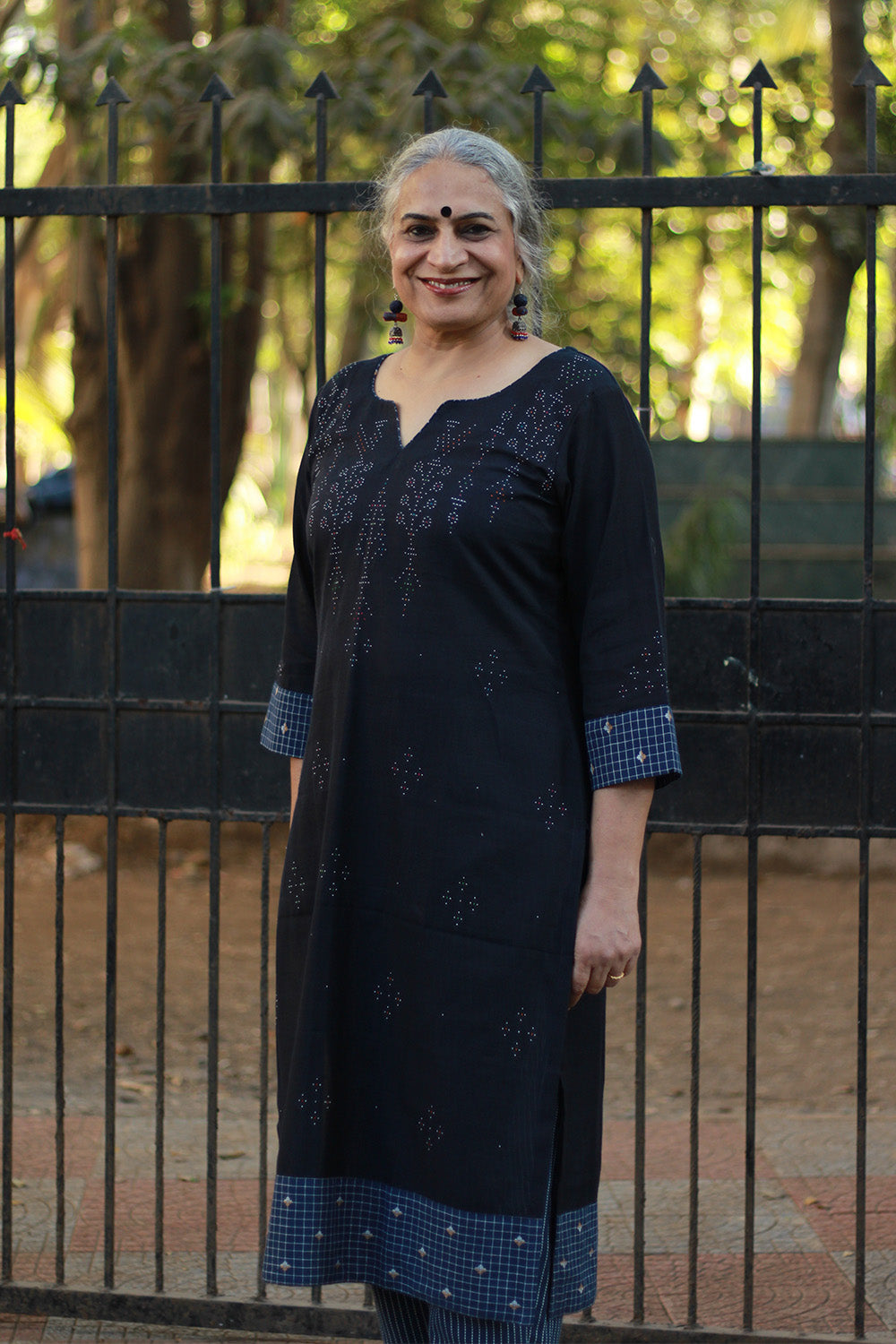 Daana | Tangaliya Kurta | Blue with Checks
