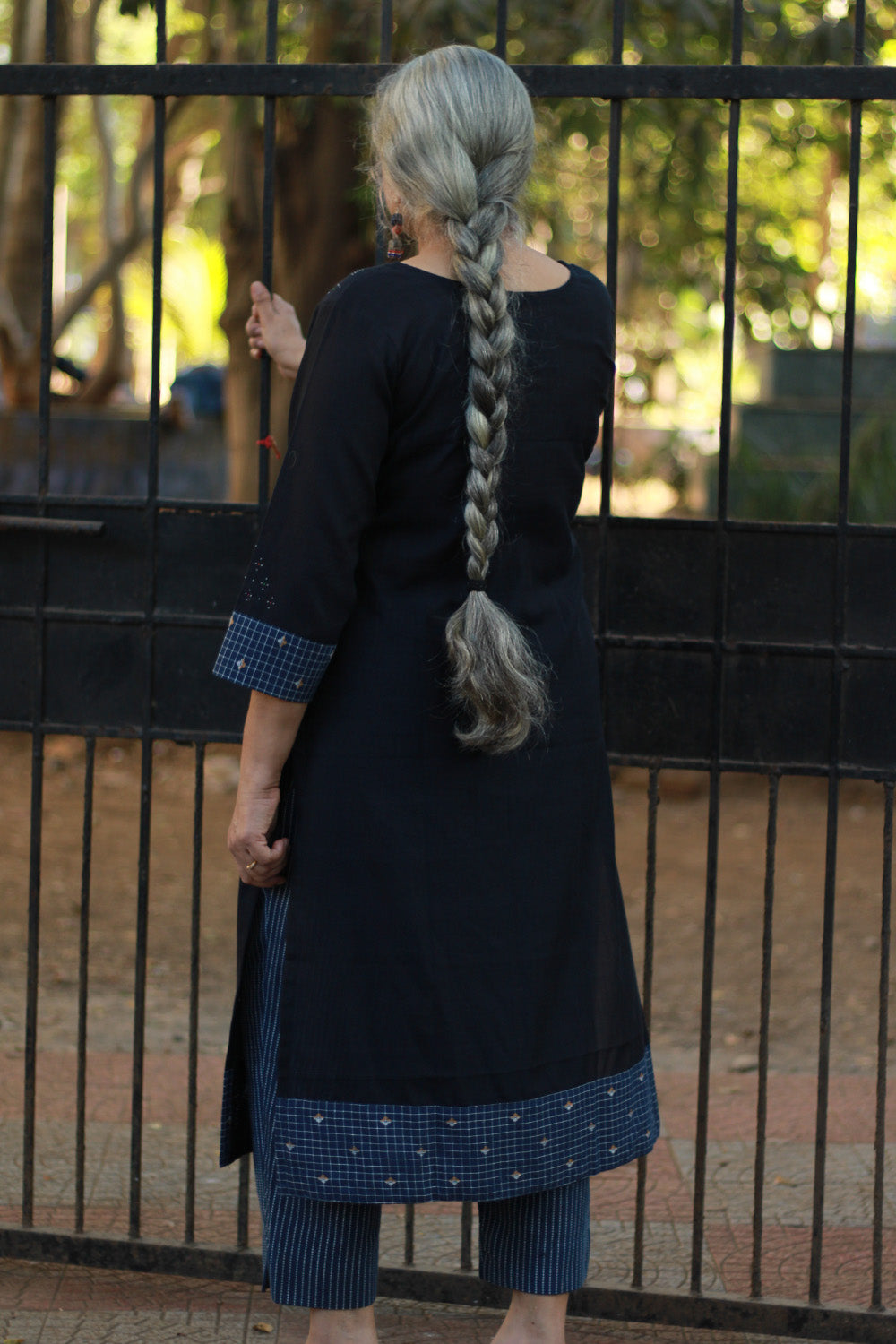 Daana | Tangaliya Kurta | Blue with Checks