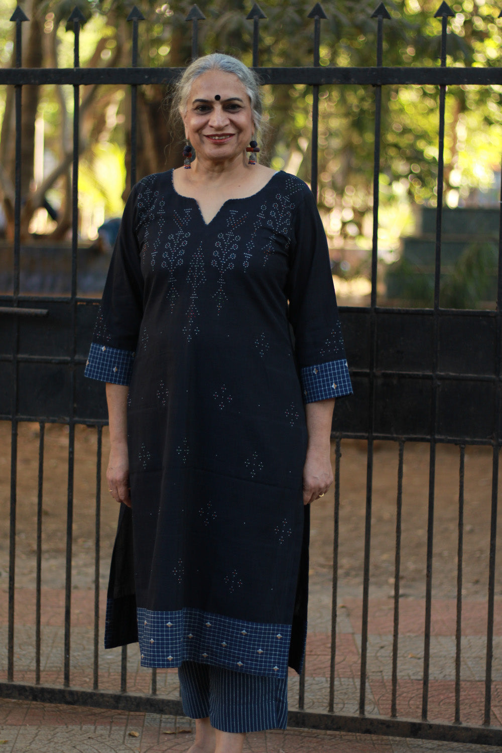 Daana | Tangaliya Kurta | Blue with Checks