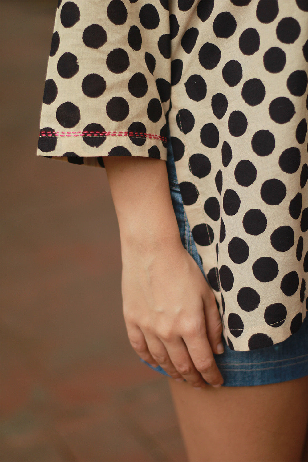 Anjali | Cotton Kurti | Noir Polka