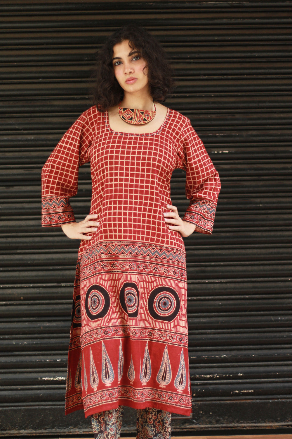 Abhira | Long Kurta | Madder Ajrakh