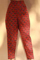 Pranava | Slim Pants | Madder Floral Ajrakh