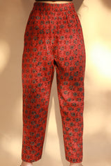 Pranava | Slim Pants | Madder Floral Ajrakh