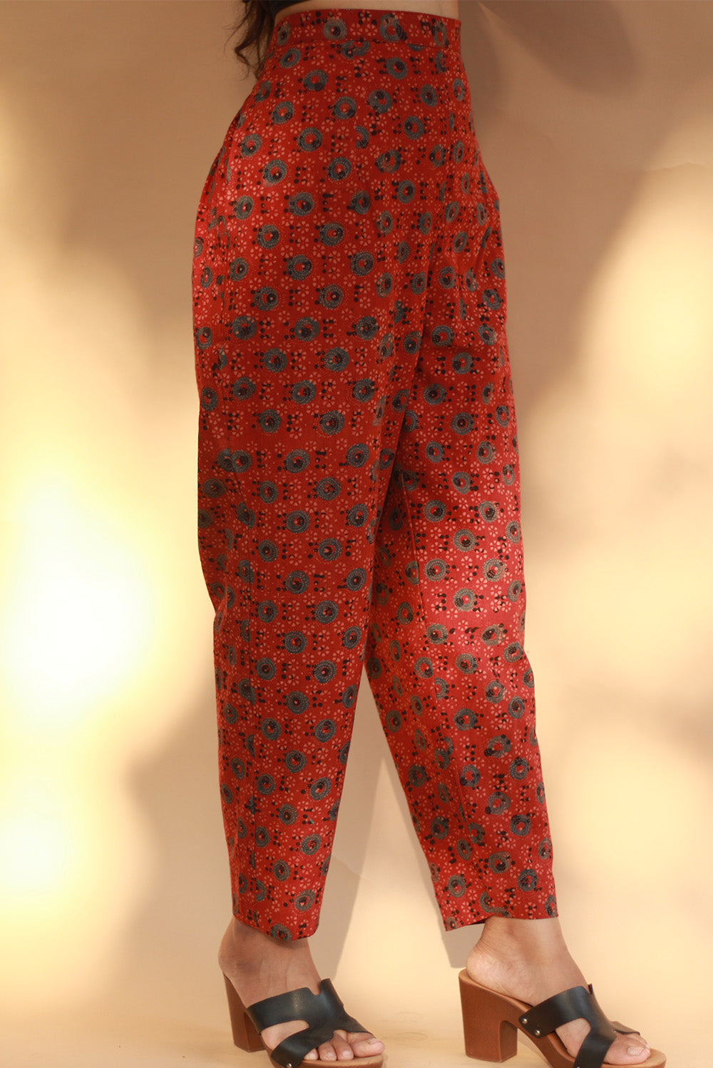 Pranava | Slim Pants | Madder Floral Ajrakh