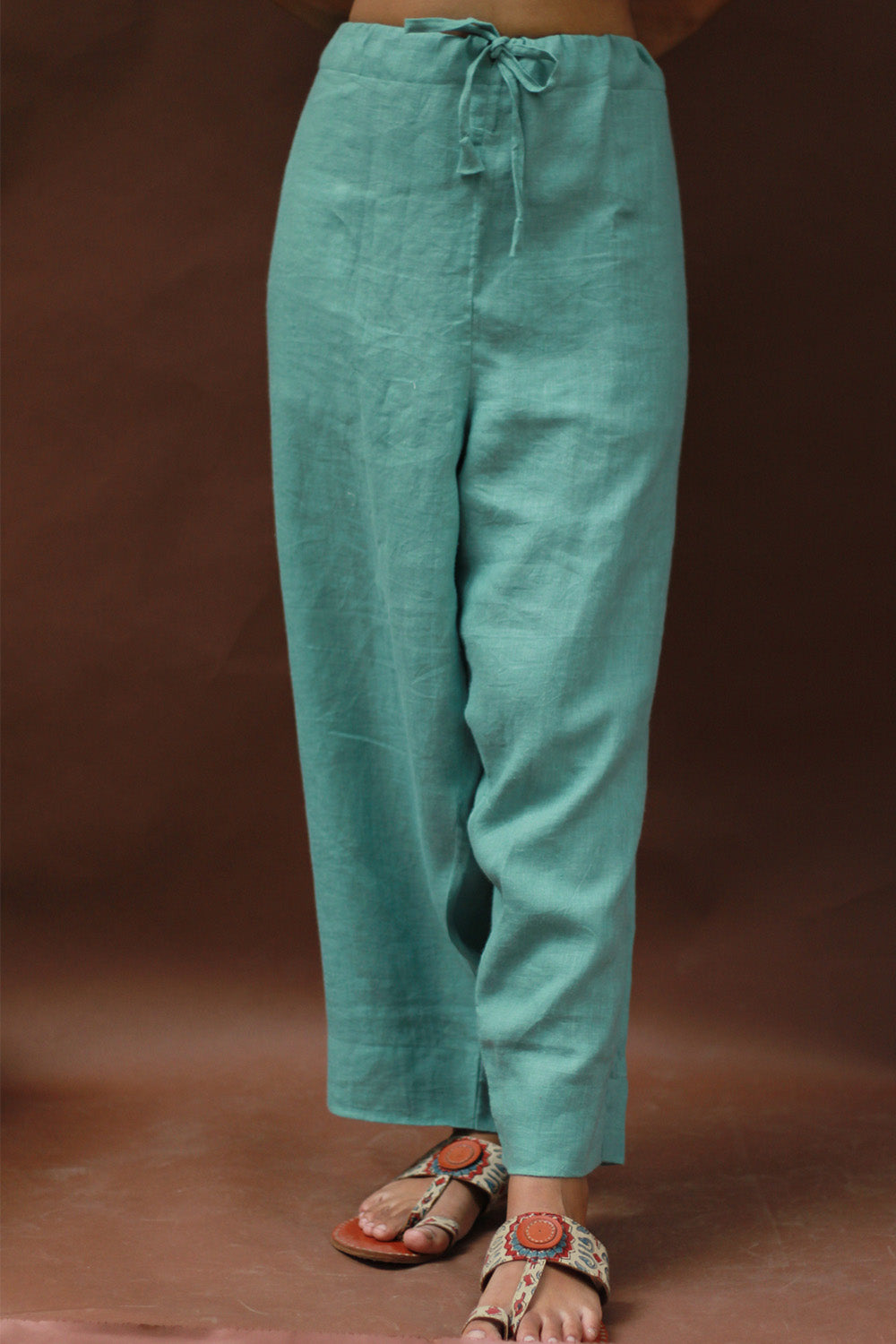 Saumya | Wide Leg Pants | Linen | Teal