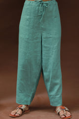 Saumya | Wide Leg Pants | Linen | Teal