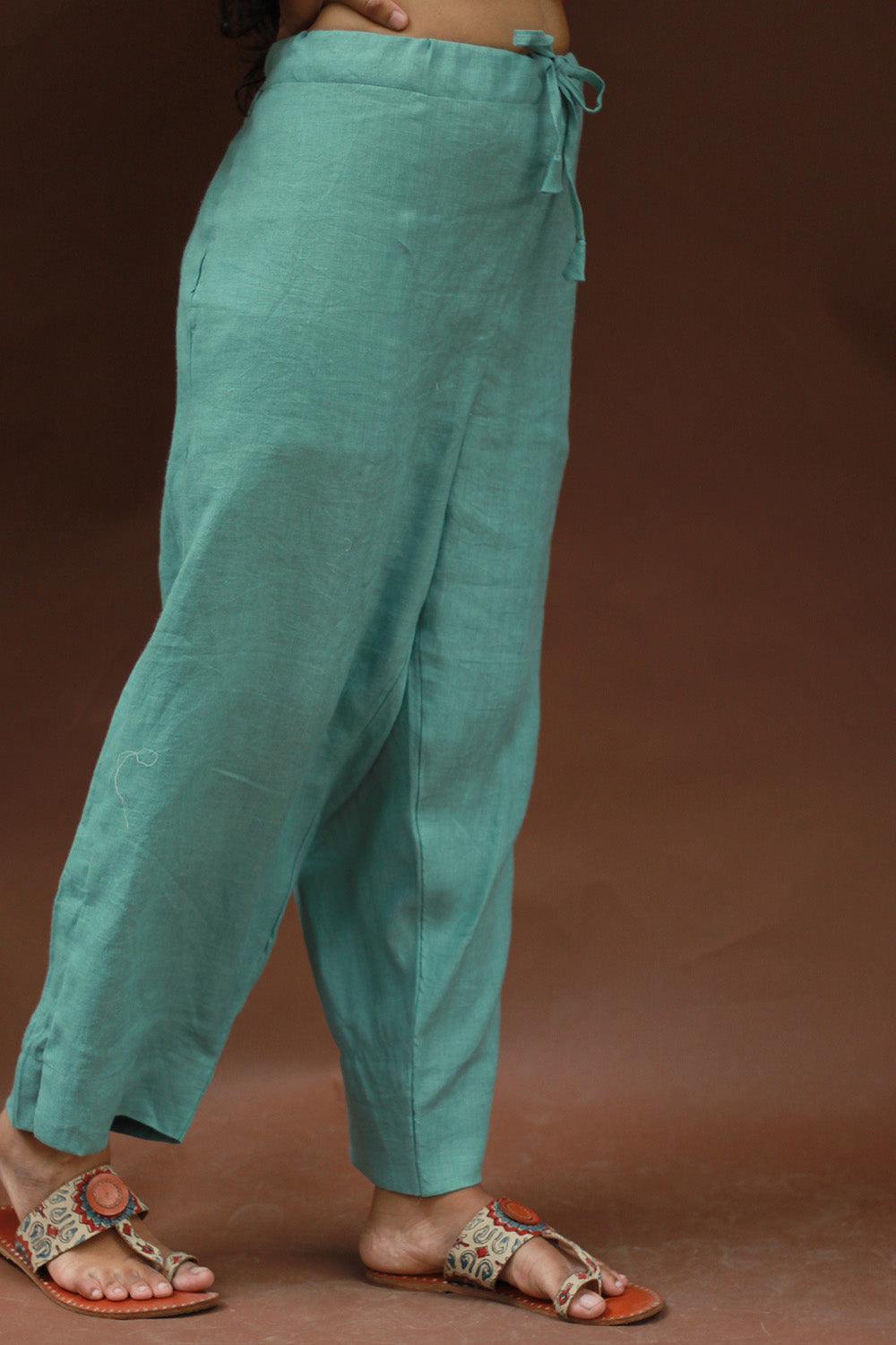 Saumya | Wide Leg Pants | Linen | Teal