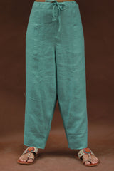 Saumya | Wide Leg Pants | Linen | Teal
