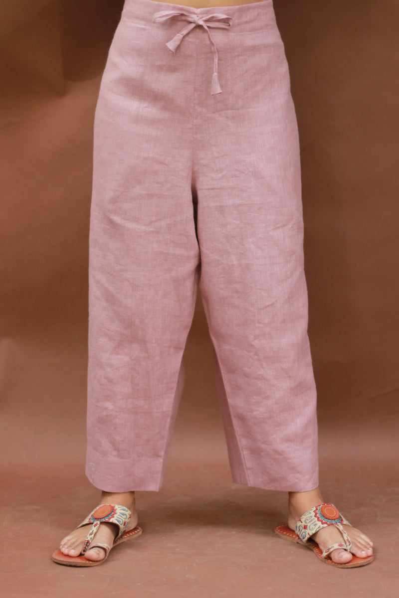 Saumya | Wide Leg Pants | Linen | Dusk Pink