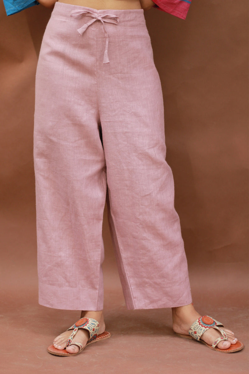 Saumya | Wide Leg Pants | Linen | Dusk Pink