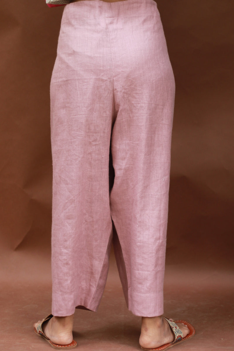 Saumya | Wide Leg Pants | Linen | Dusk Pink