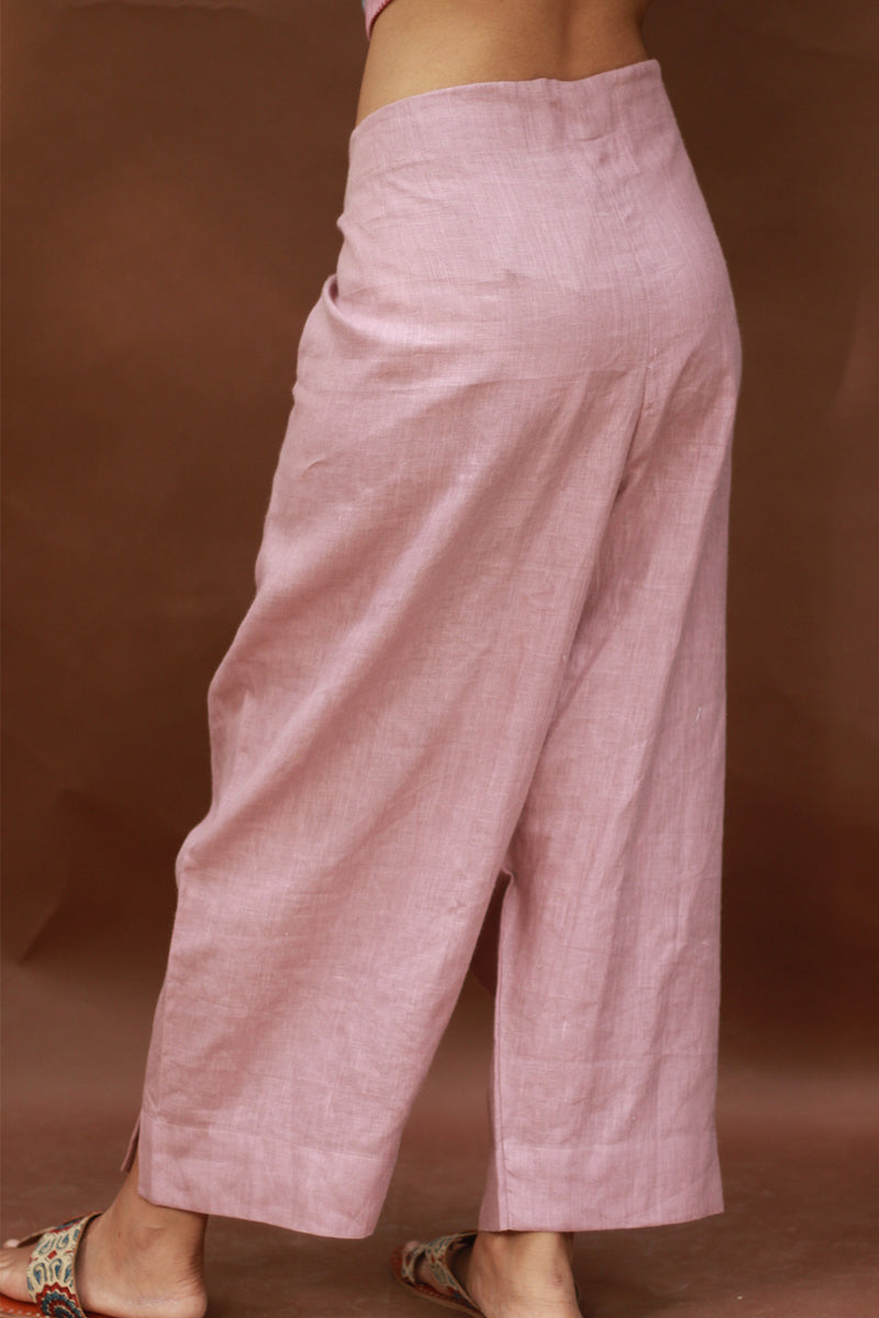 Saumya | Wide Leg Pants | Linen | Dusk Pink