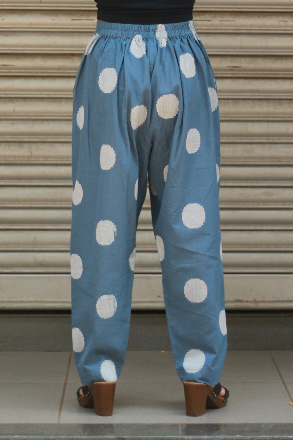 Pranava | Slim Pants | Blue Polka