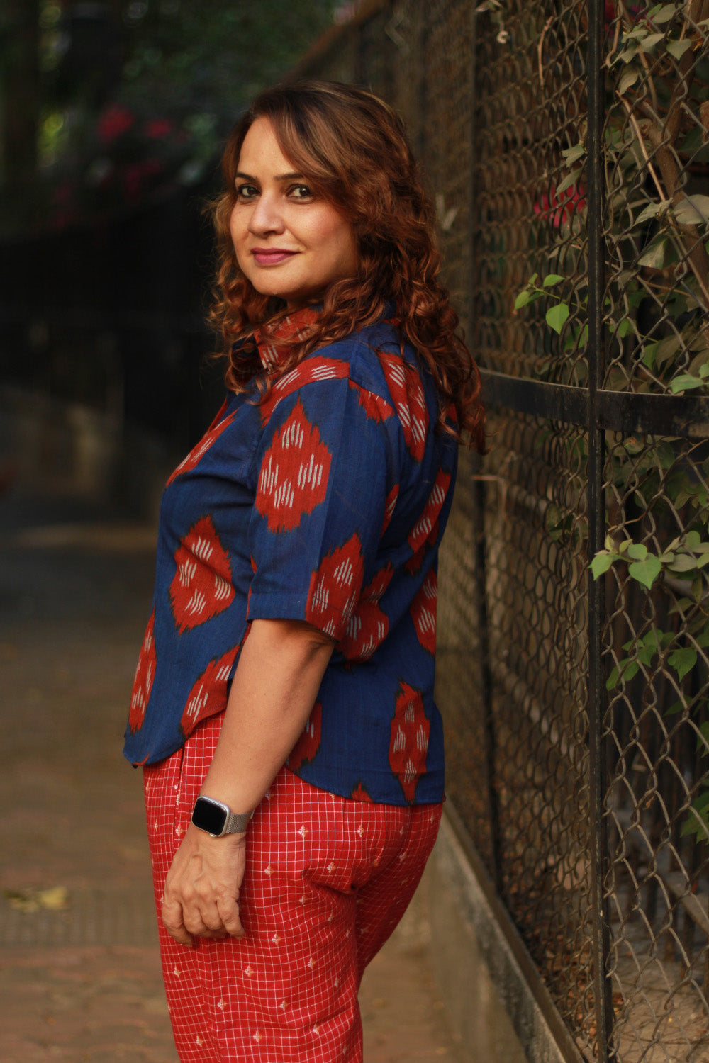 Dhoop - Chhaon | Cotton Shirt | Blue Ikkat